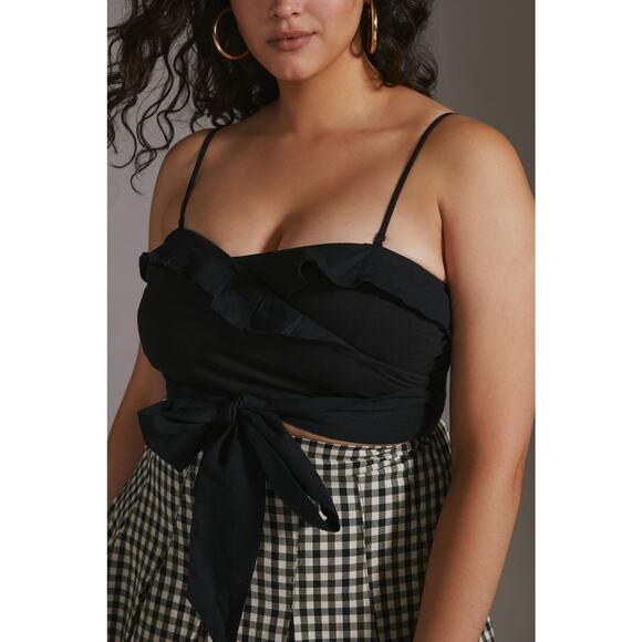 NWT Anthropologie Ruffled Tie-Front Tube Top - Medium - Picture 4 of 4